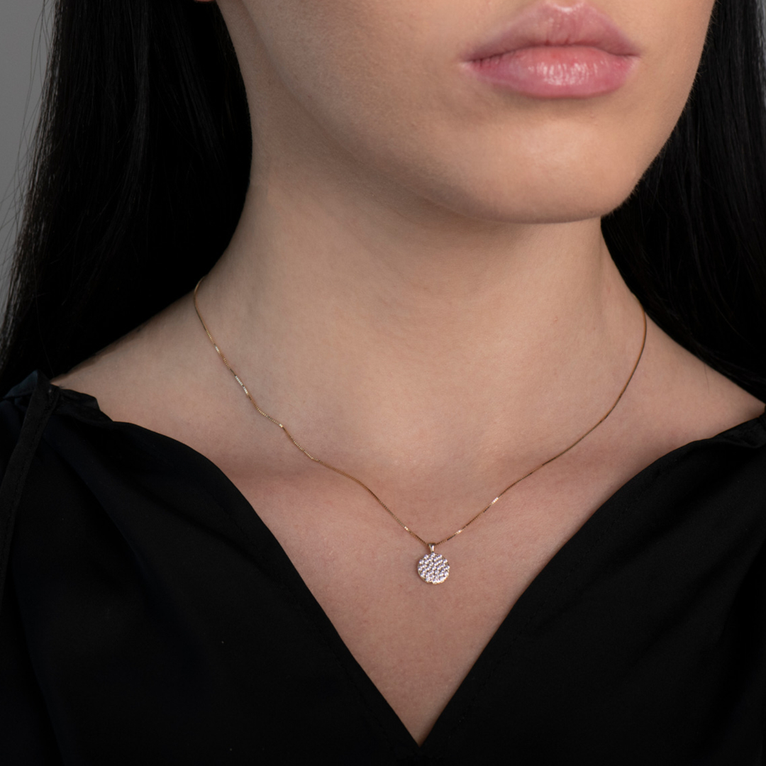 lanț cu pandantiv din aur galben de 14K  2