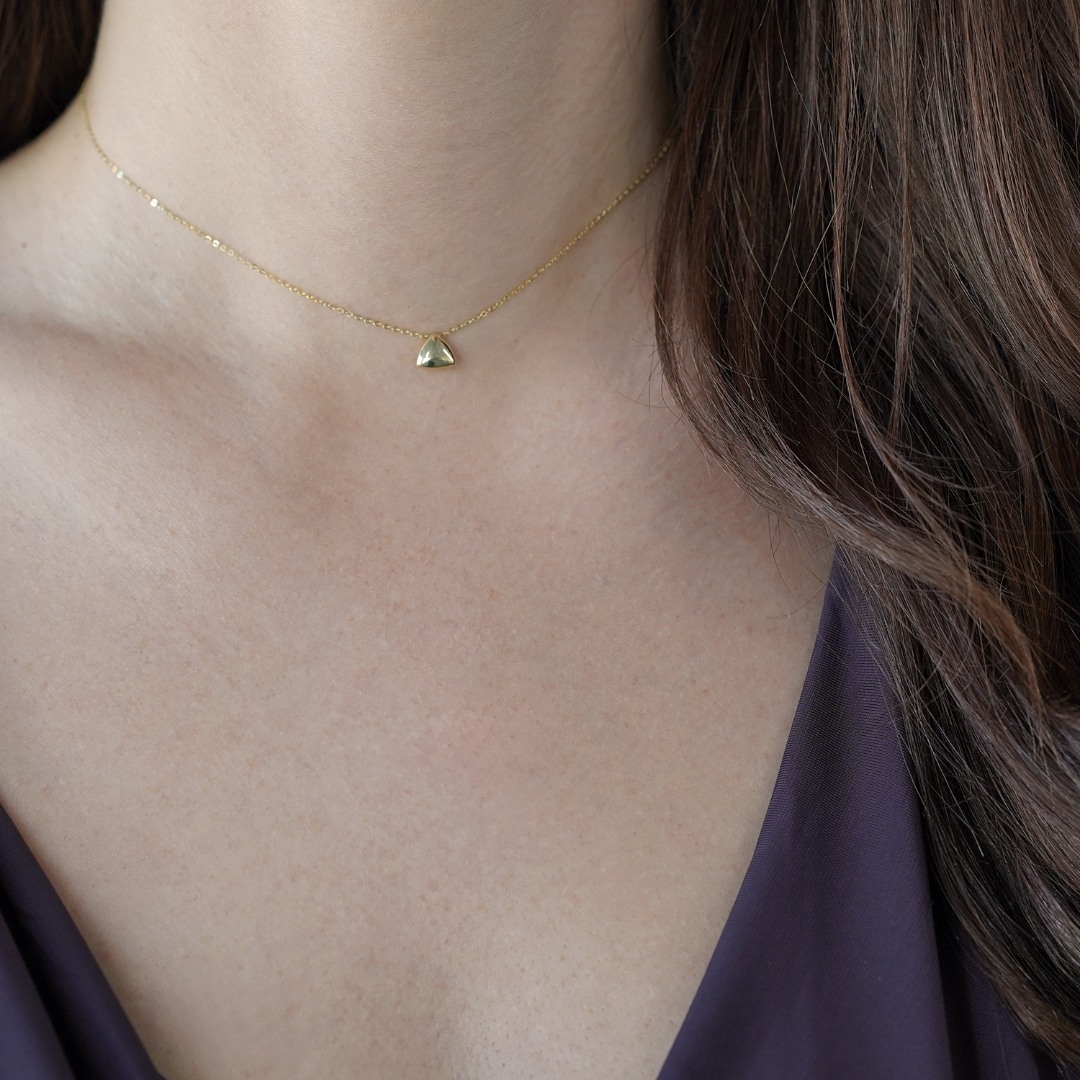 lanț cu pandantiv din aur galben de 14K  2