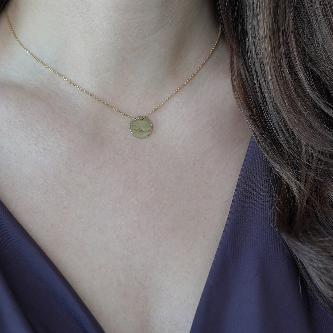 lanț cu pandantiv din aur galben de 14K  2