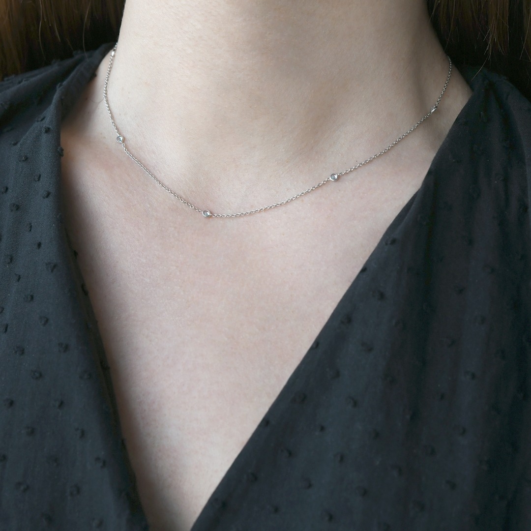 colier din aur alb de 14K  2