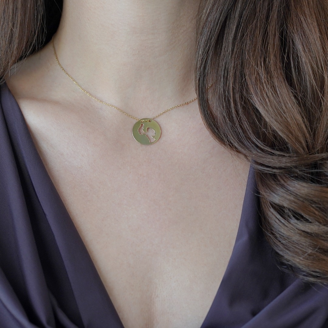 lanț cu pandantiv din aur galben de 14K  2