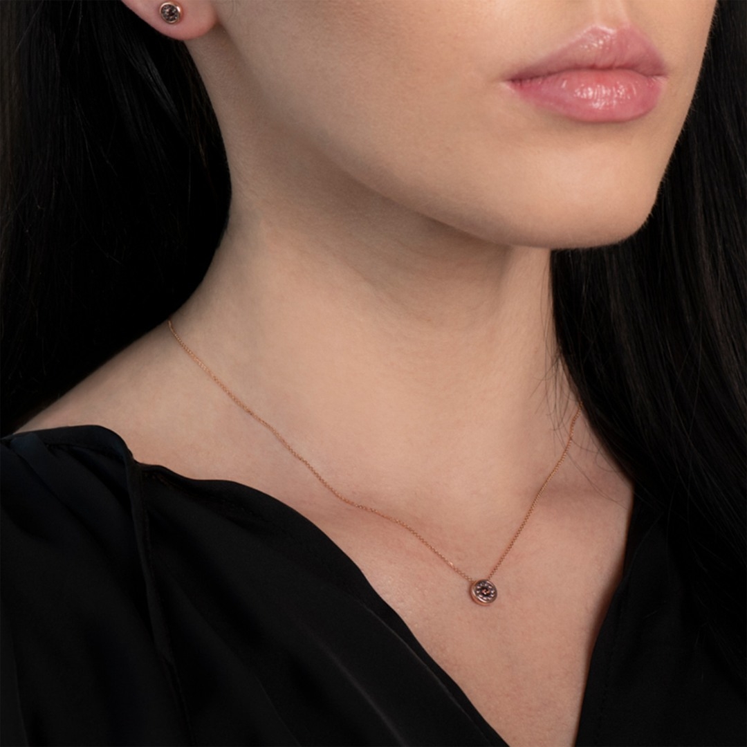 lanț cu pandantiv din aur roz de 14K  2