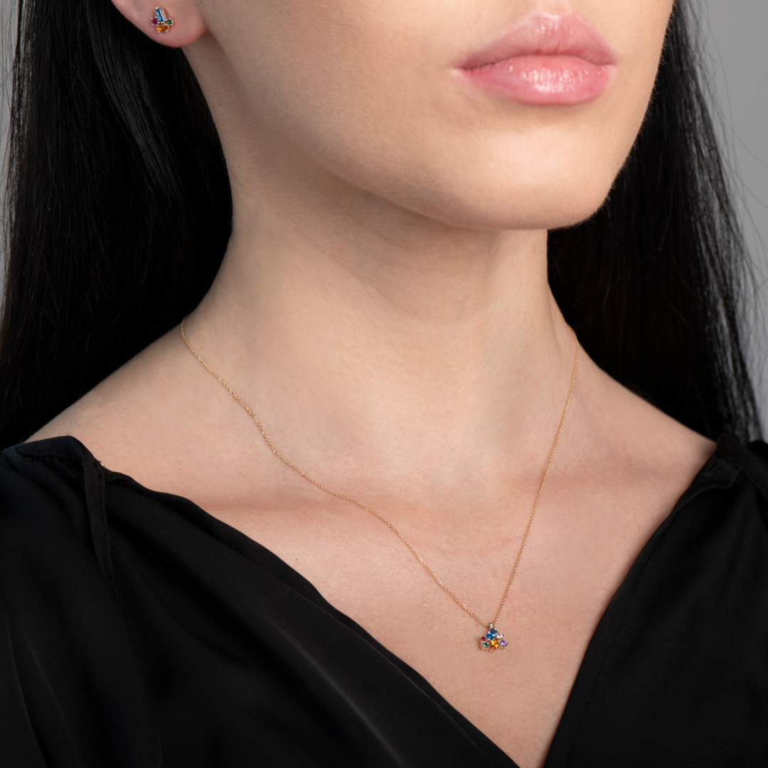 lanț cu pandantiv din aur galben de 14K  2