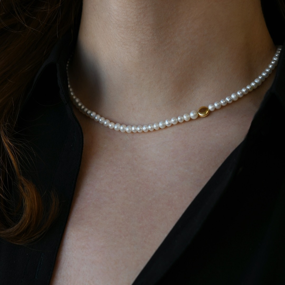 colier din aur galben de 14K cu Perle  2