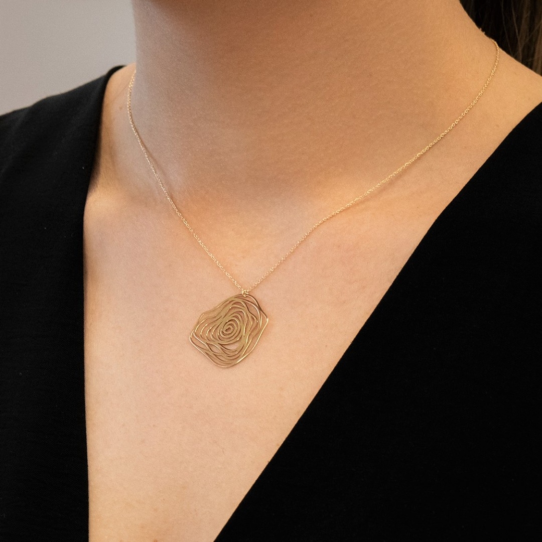 lanț din aur galben de 14K cu pandantiv  2