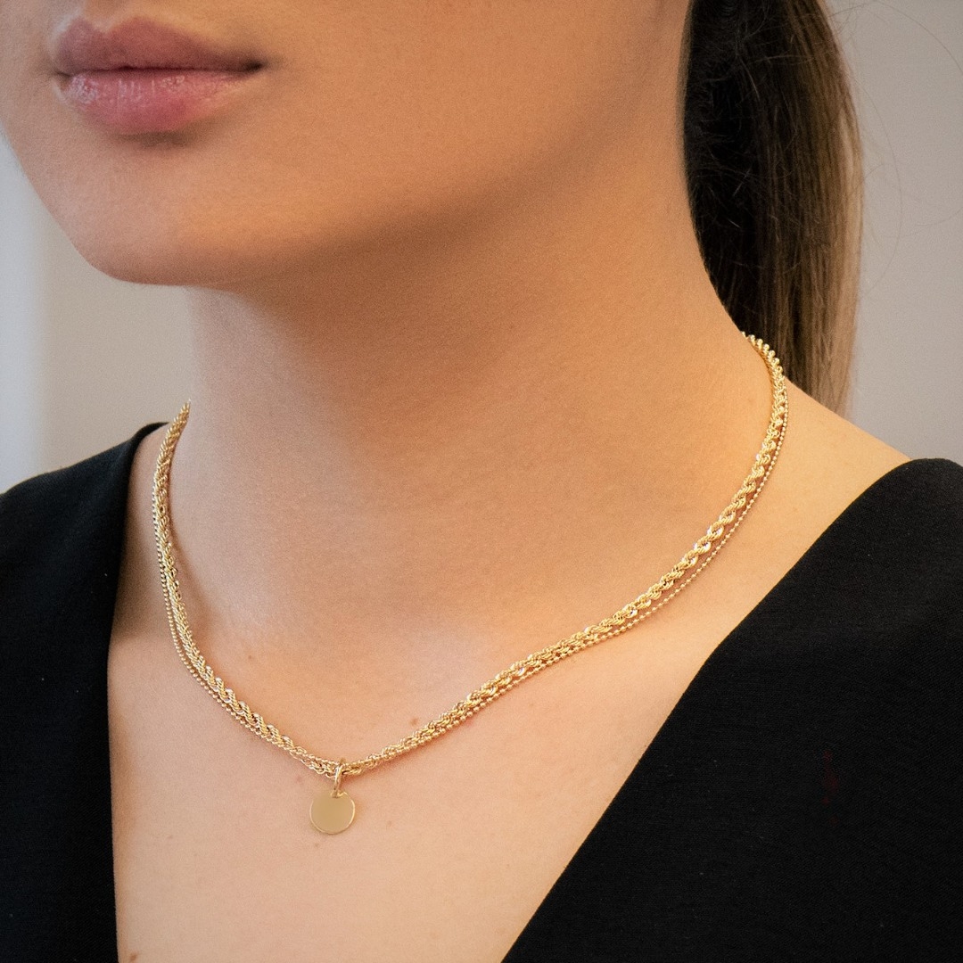 lanț din aur galben de 14K cu pandantiv detașabil  2