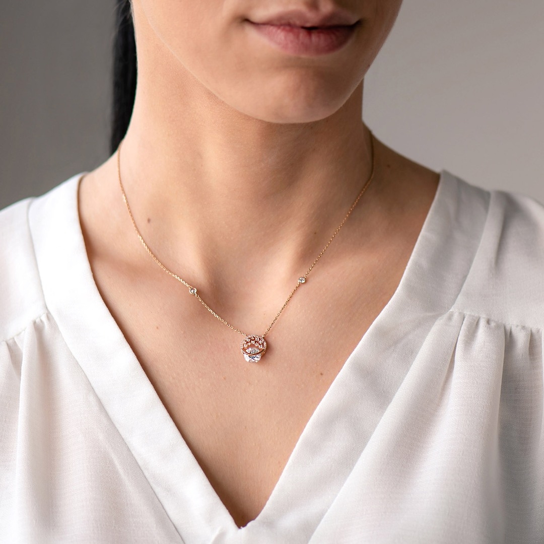 colier din aur roz de 14K  2