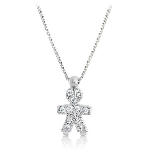 lanț din aur alb de 14K cu pandantiv  