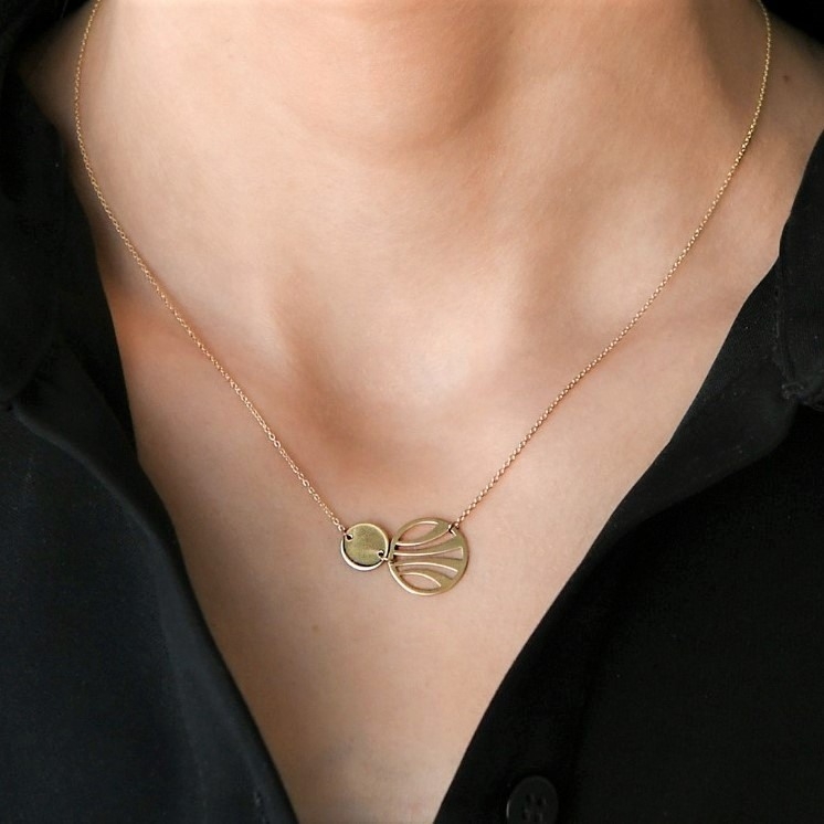 lanț din aur galben de 14K cu pandantiv  2