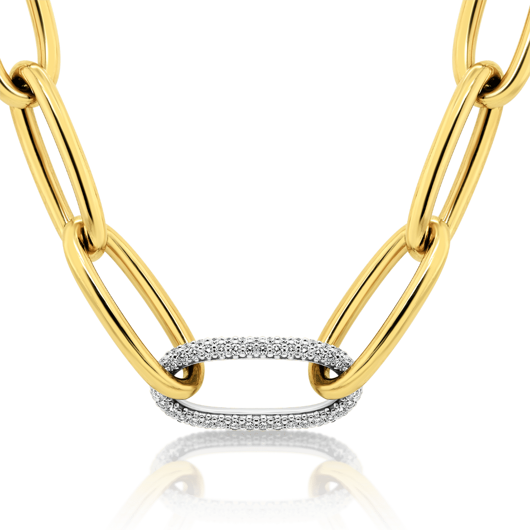 lanț din aur galben de 14K și pandantiv cu Diamante naturale  3