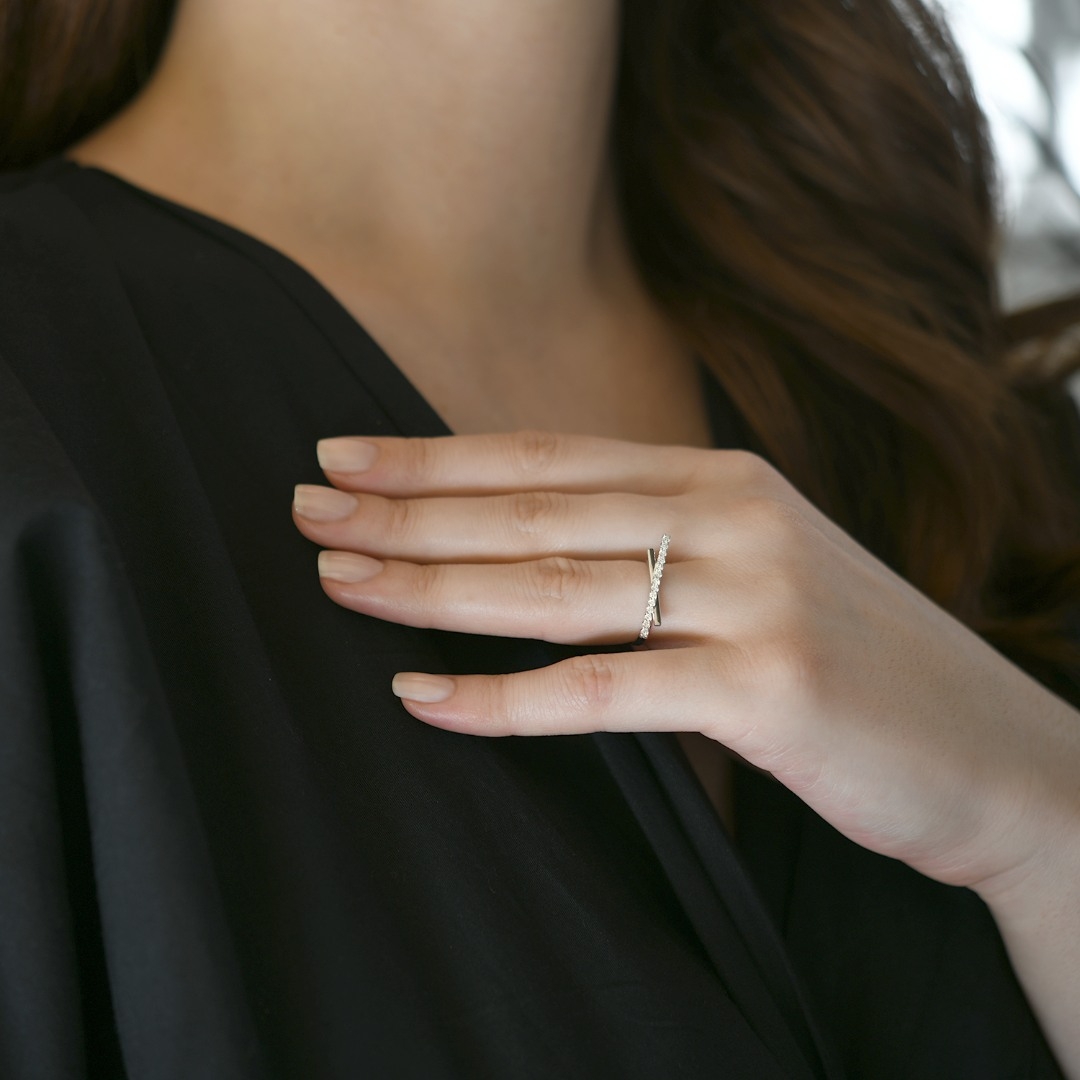 inel din aur galben de 14K cu Diamante naturale  2