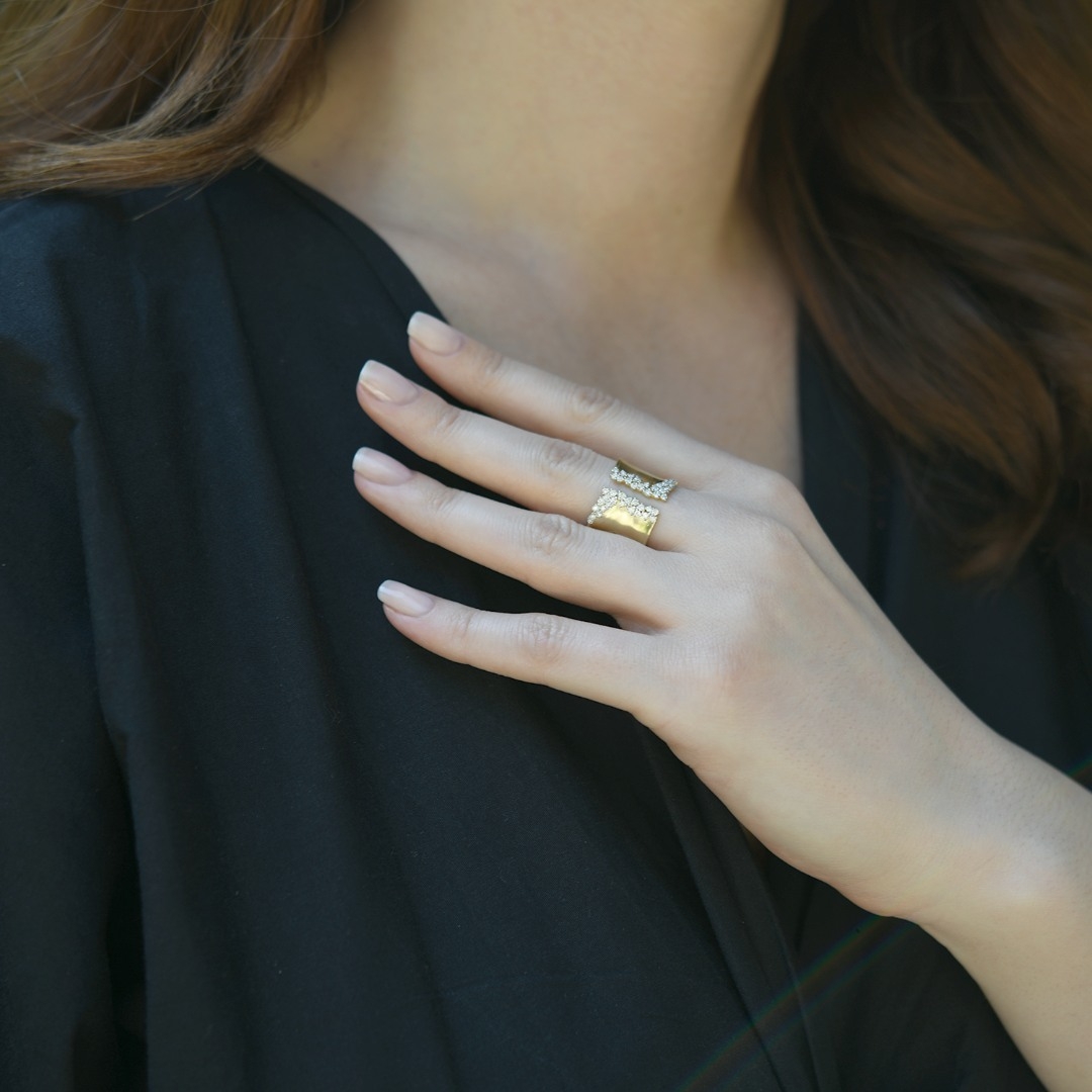 inel din aur galben de 14K cu Diamante naturale  2