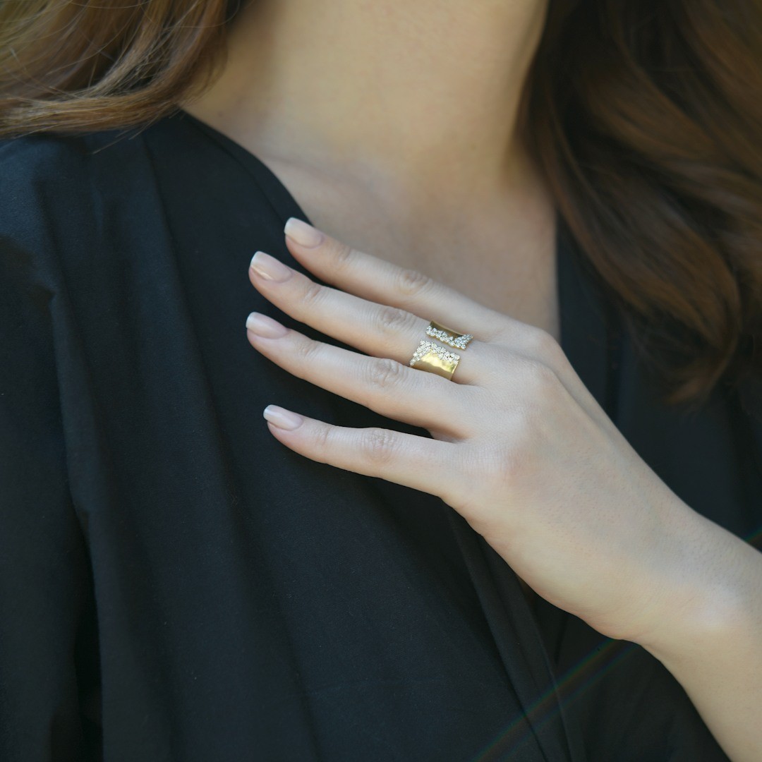 inel din aur galben de 14K cu Diamante naturale  4
