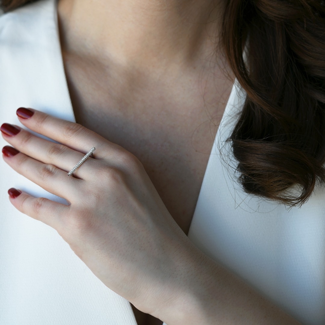 inel din aur alb de 18K cu Safire și Diamante naturale  2