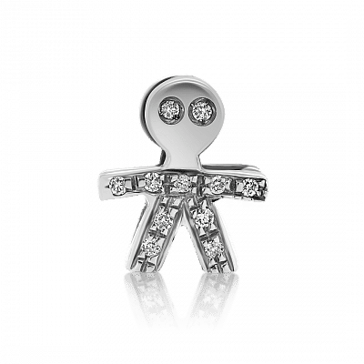 Pandantiv din aur alb de 18K cu Diamante naturale