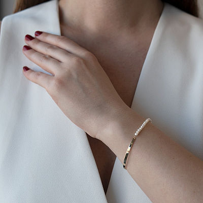 Brățară din aur galben de 14K cu Perle