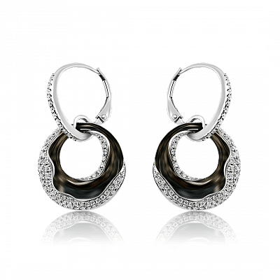 Cercei din aur alb de 18K cu Diamante naturale