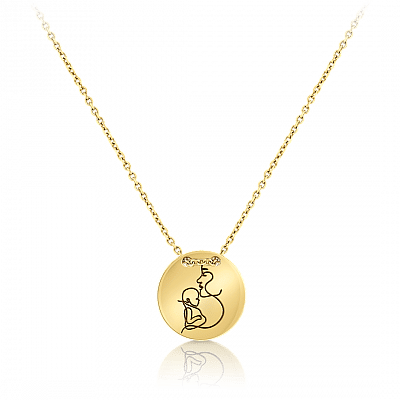 Lanț cu pandantiv din aur galben de 14K