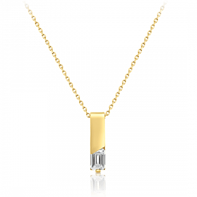 Lanț cu pandantiv din aur galben de 14K