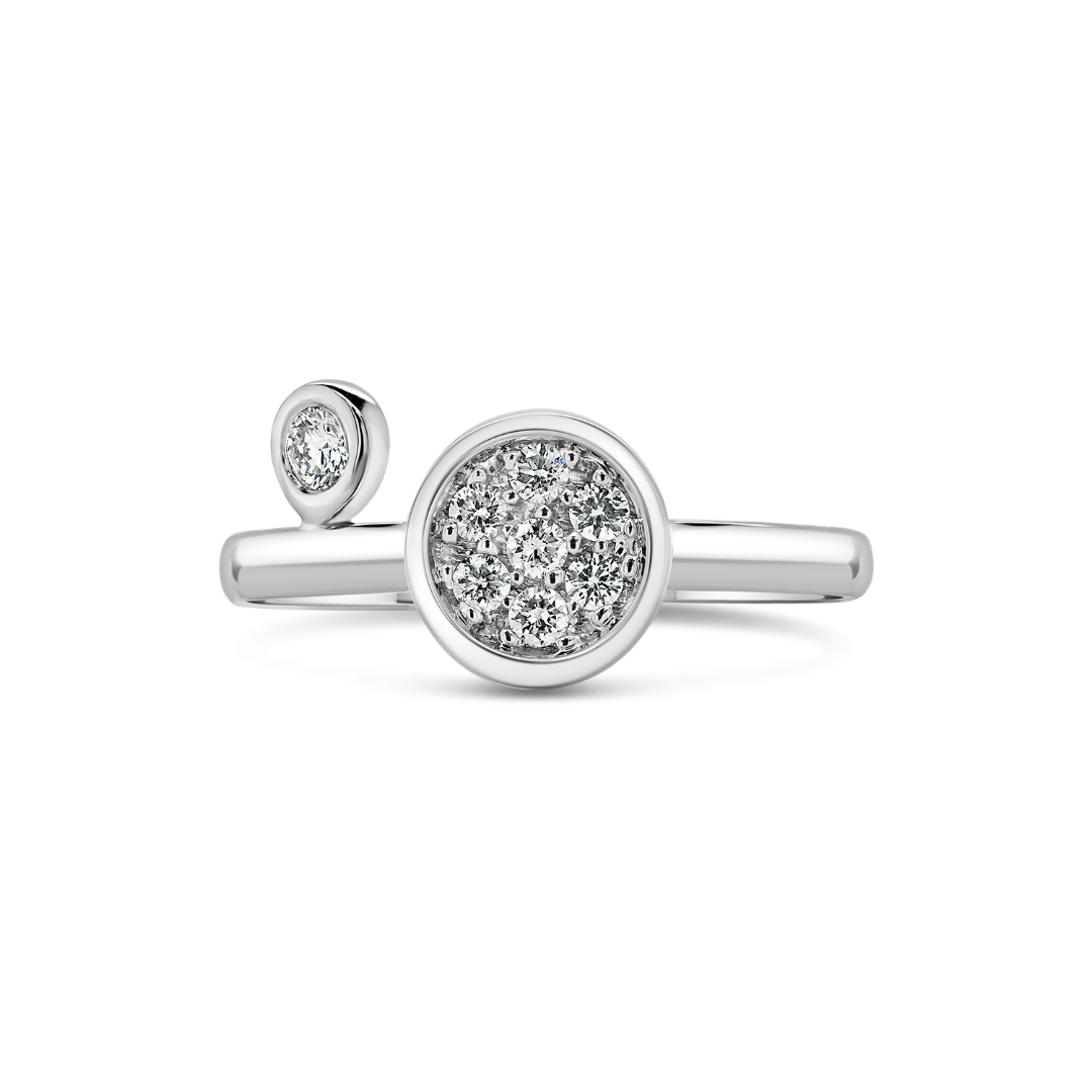inel din aur alb de 18K cu Diamante naturale  2