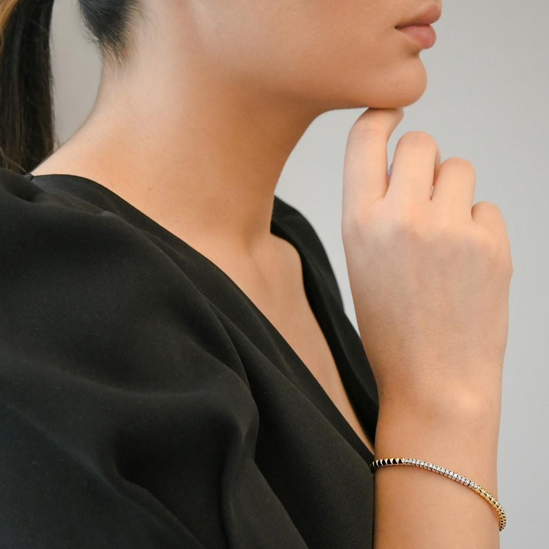 brățară din aur galben de 18K cu Diamante naturale  3