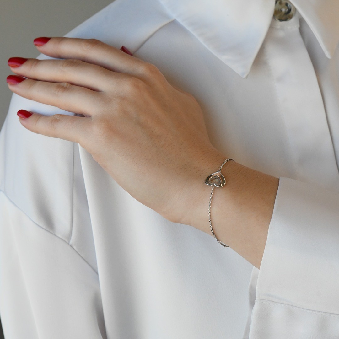 brățară din aur alb de 14K cu Diamante naturale  2