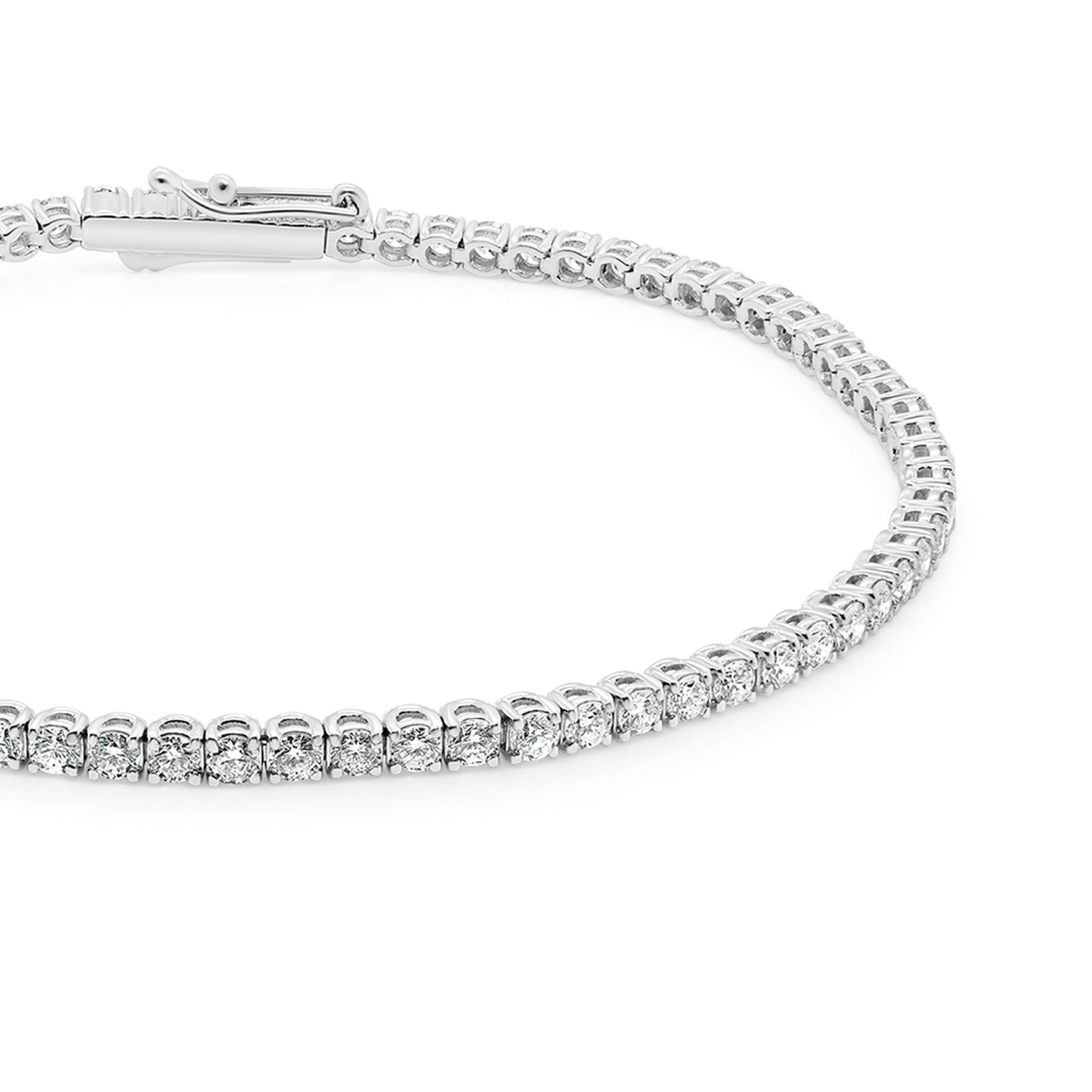 brățară Tennis din aur alb de 18K cu Diamante naturale  2