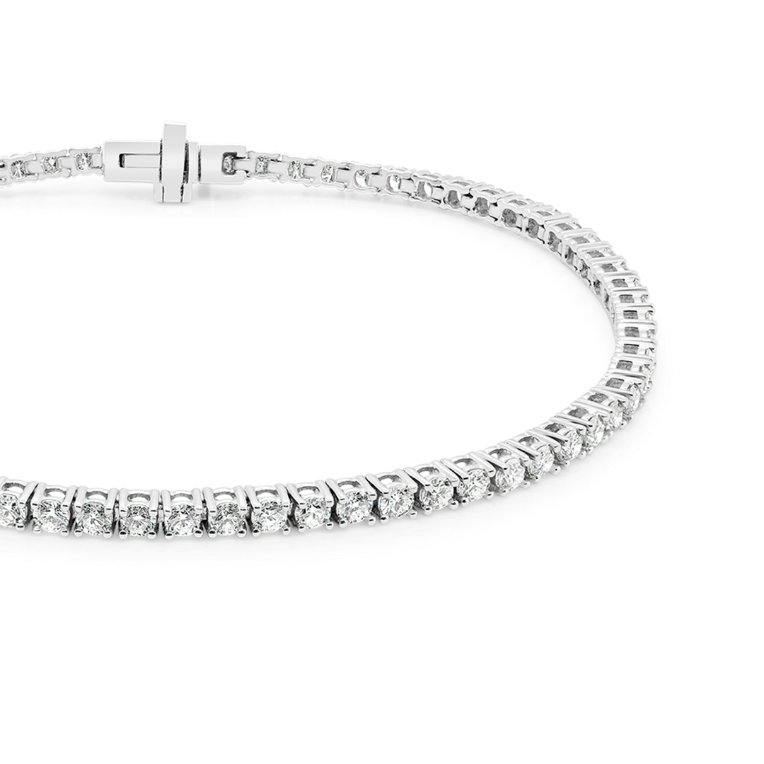 brățară Tennis din aur alb de 18K cu Diamante naturale  2