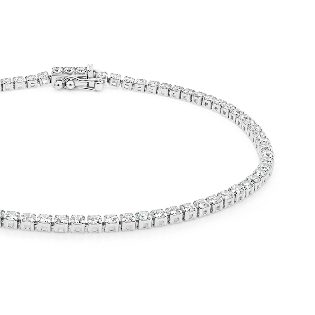 brățară Tennis din aur alb de 18K cu Diamante naturale  2