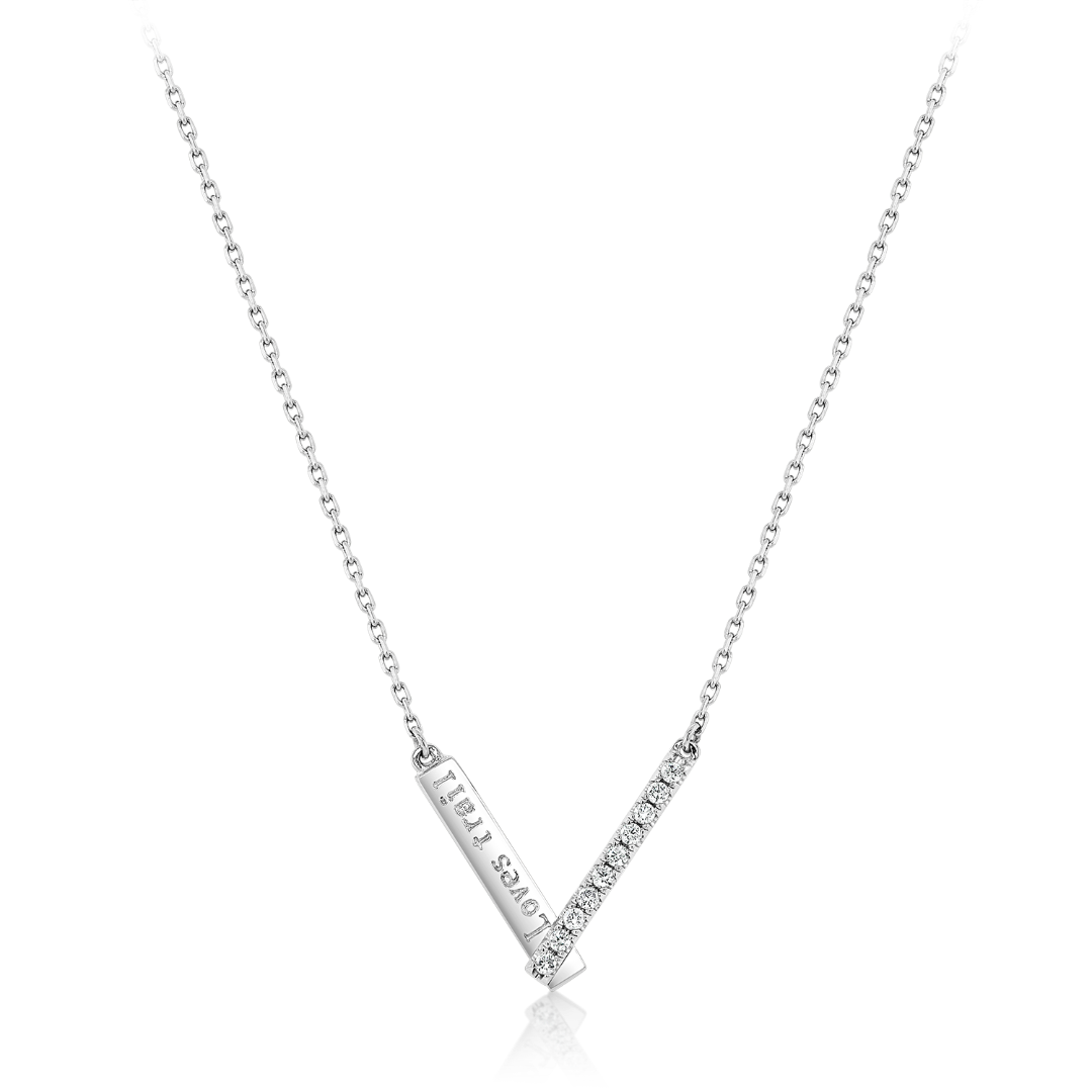 lanţ din aur alb de 18K cu Diamante  