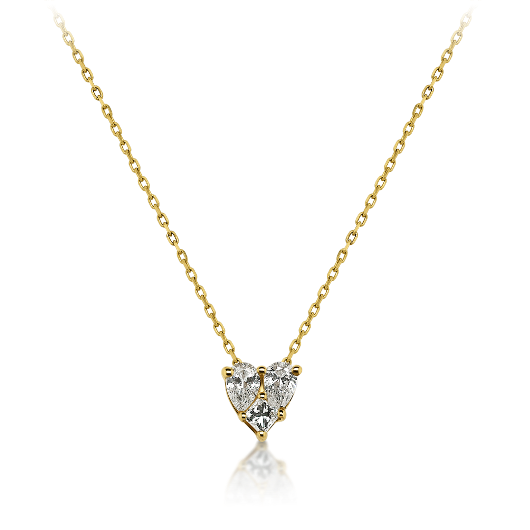 colier din aur galben de 18K cu Diamante naturale  