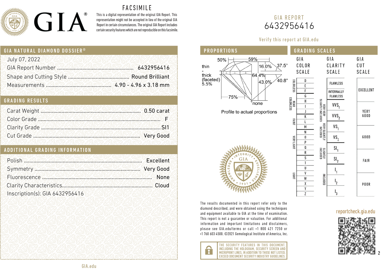 inel de logodnă din aur alb de 18K cu Diamant natural certificat GIA  4