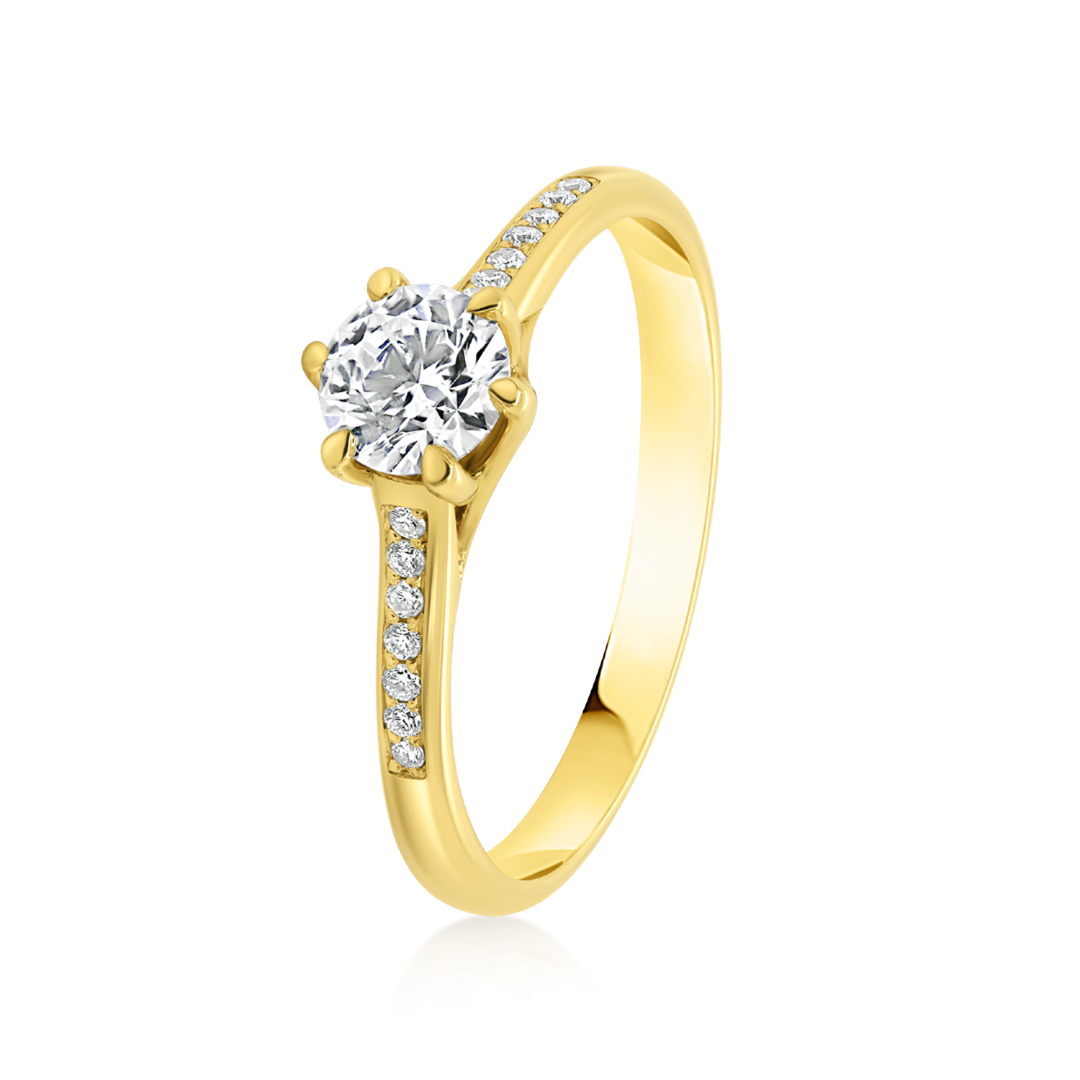 inel din aur galben de 18K cu Diamant GIA  