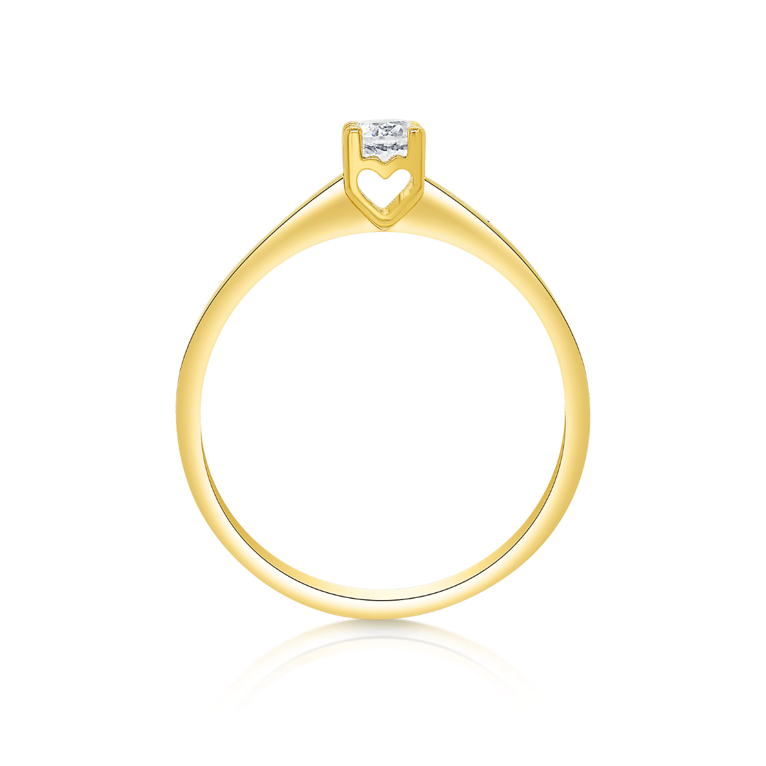 inel de logodnă din aur galben de 18K cu Diamant natural  3