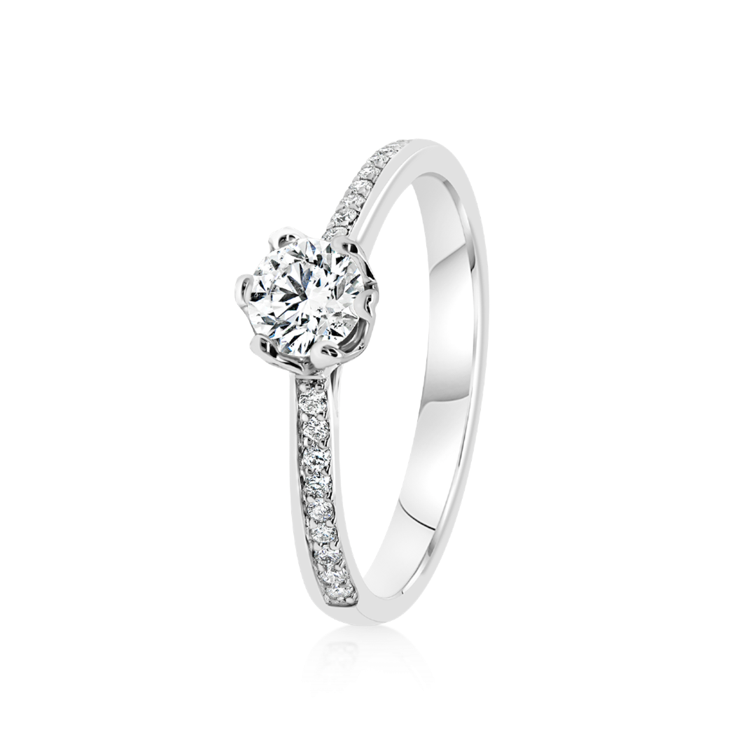 inel din aur alb de 18K cu Diamant GIA de 0.35ct.  1
