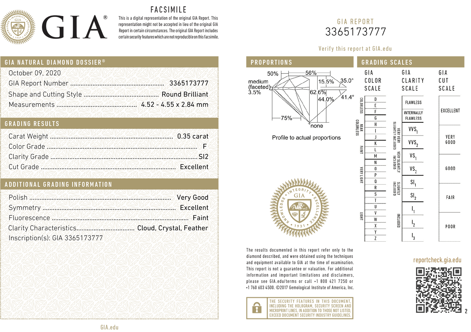 inel din aur alb de 18K cu Diamant GIA de 0.35ct.  4