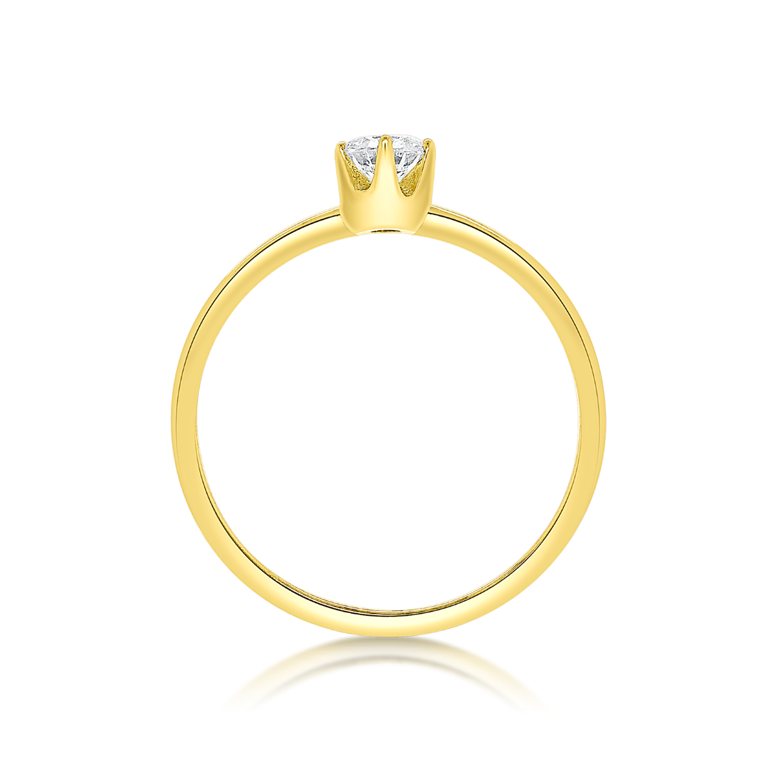 inel din aur galben de 18K cu Diamant natural  4