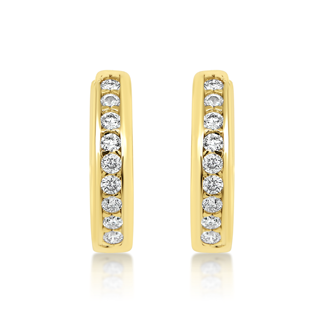 cercei din aur galben de 14K cu Diamante naturale  3