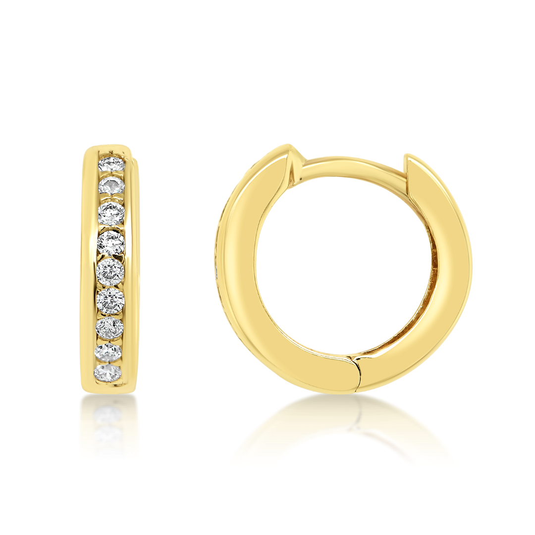 cercei din aur galben de 14K cu Diamante naturale  3