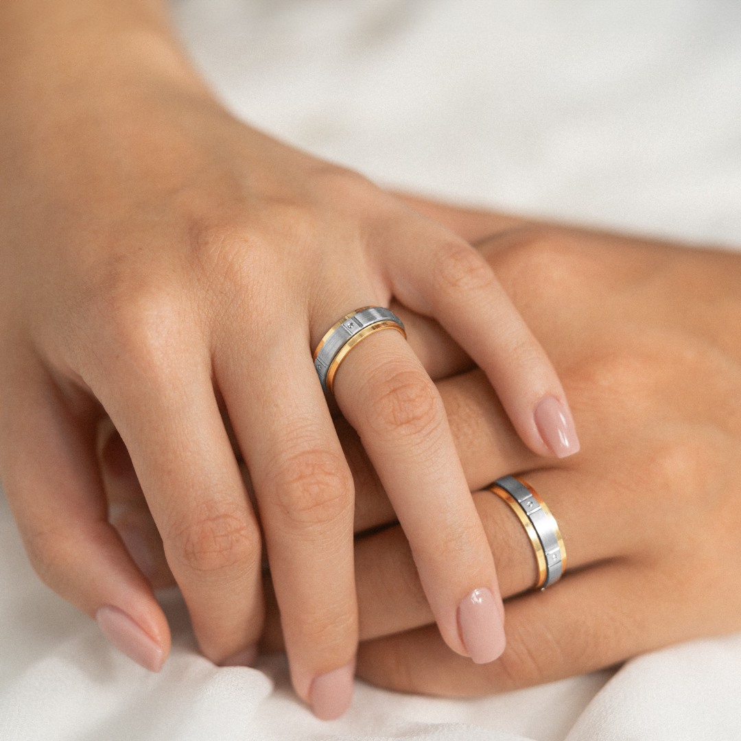 verighetă bărbat Charm 208 din aur galben de 14K  2