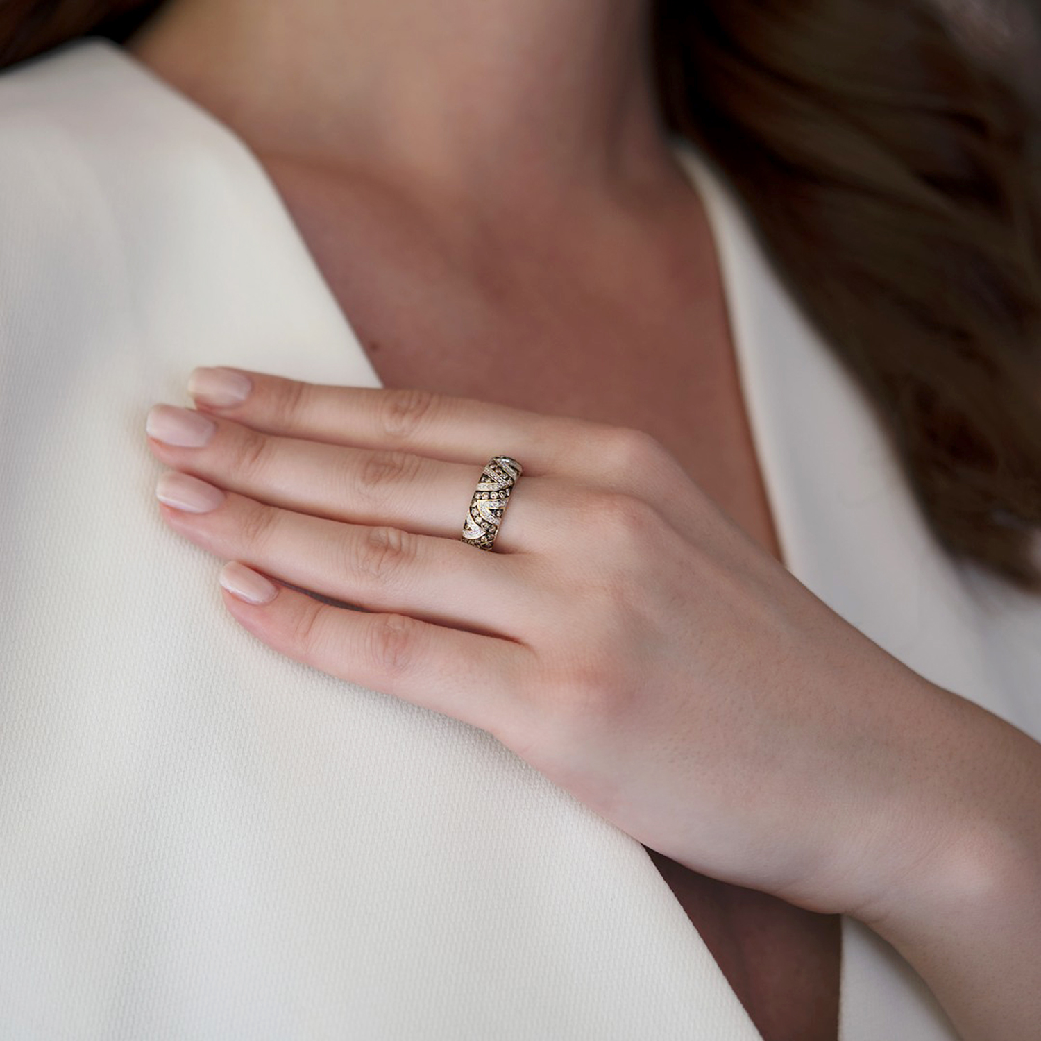 inel din aur galben de 18K cu Diamante naturale  2