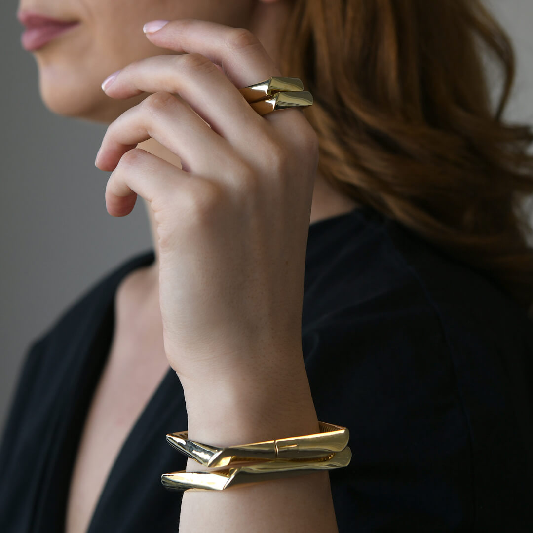 brățară fixă din aur galben de 14K  5