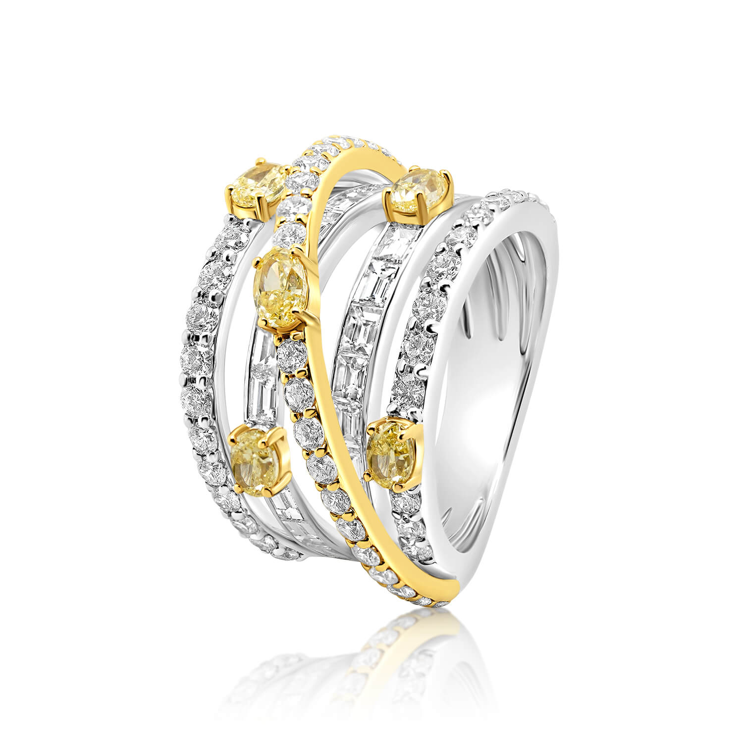 inel din aur alb de 18K cu Diamante naturale  1