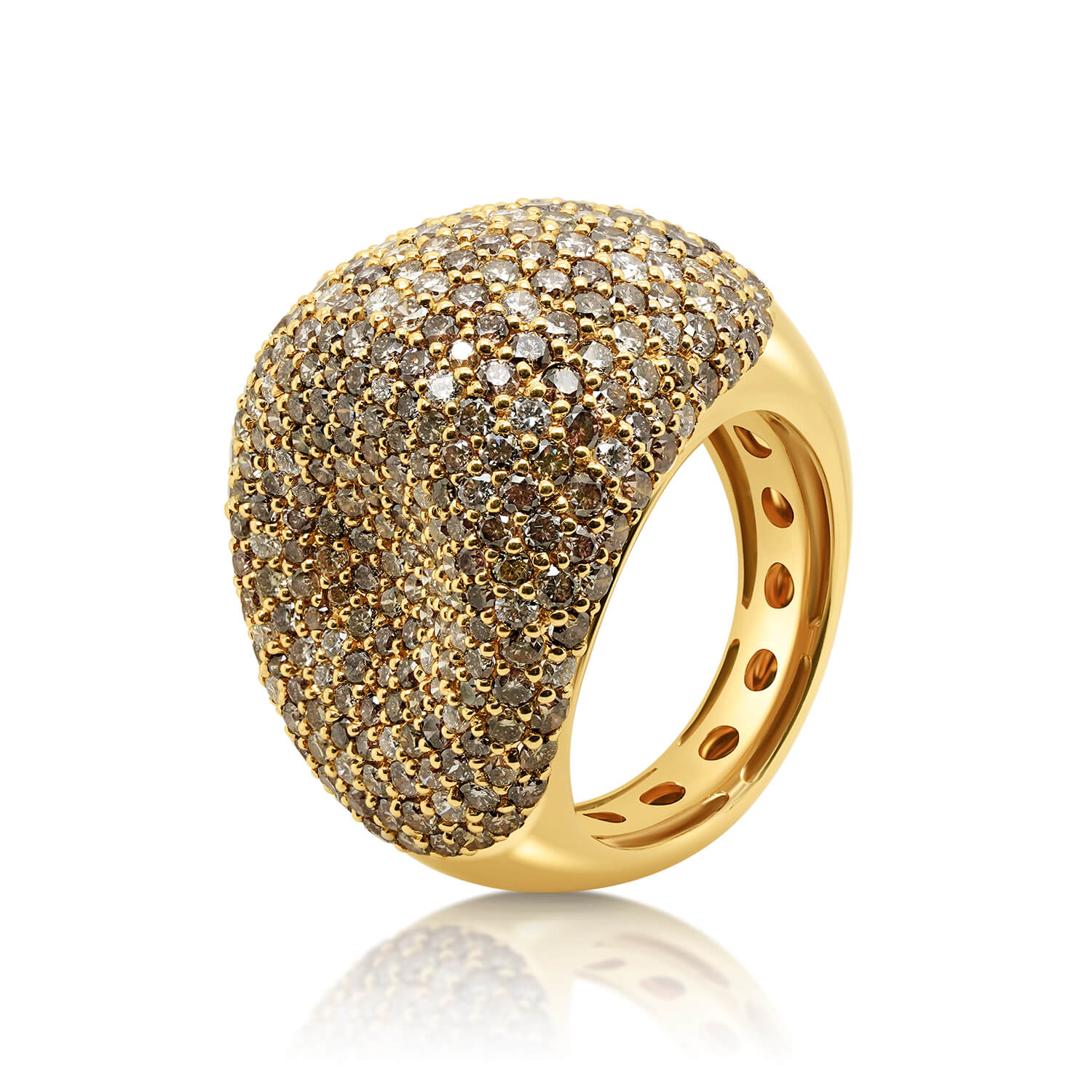 inel din aur galben de 18K cu Diamante naturale  1