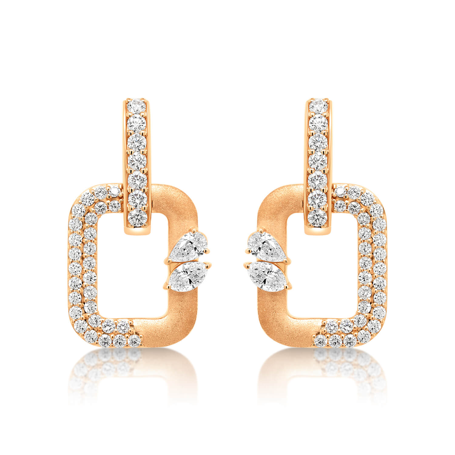 cercei din aur roz de 18K cu Diamante naturale  1