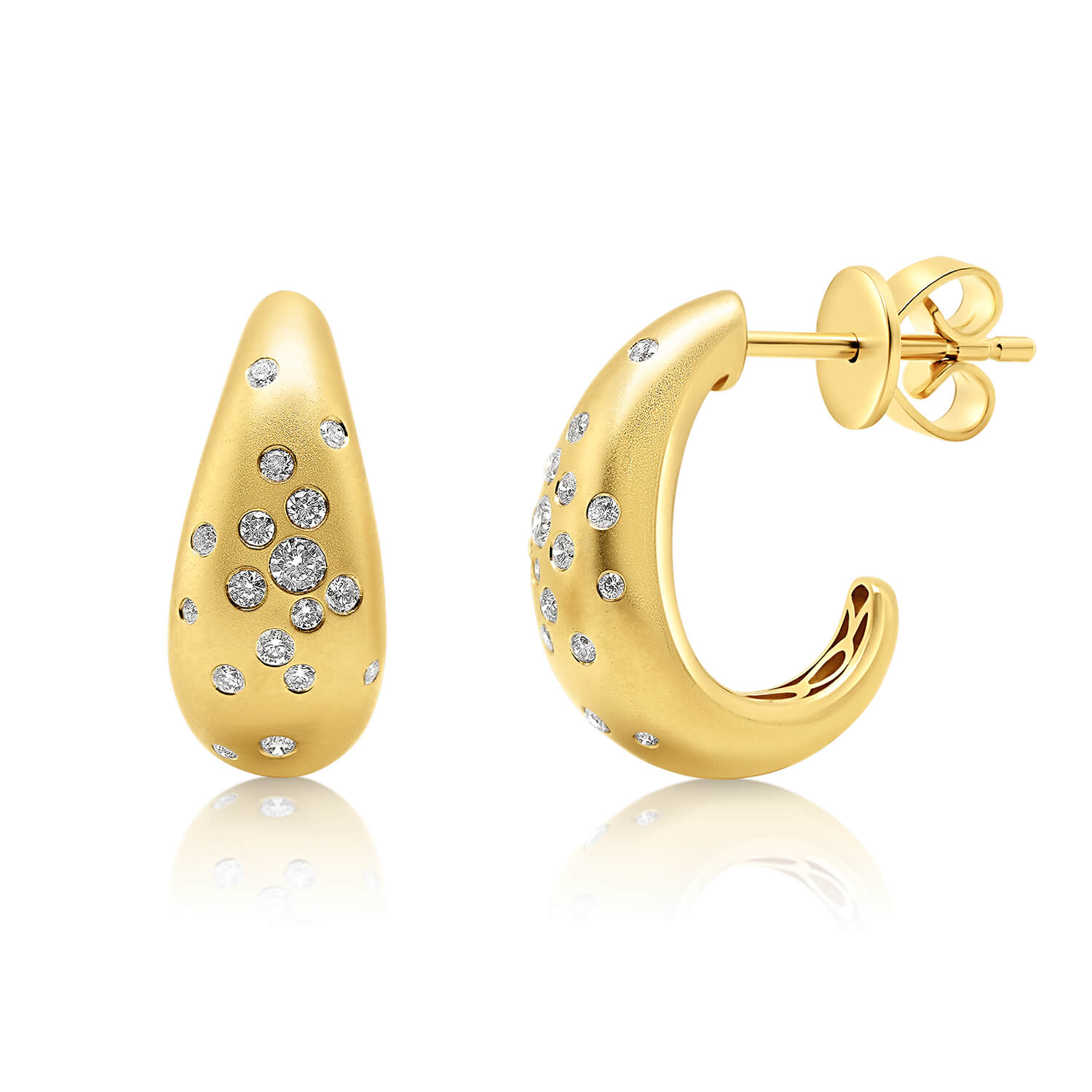 cercei din aur galben de 18K cu Diamante naturale  2