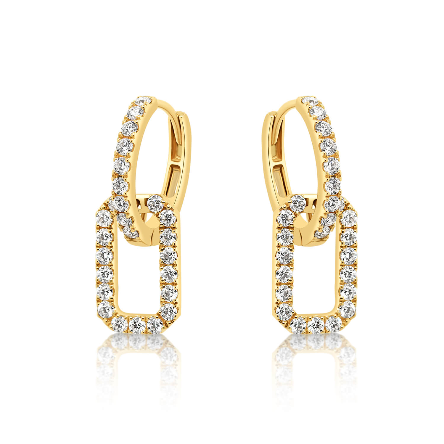 cercei din aur galben de 18K cu Diamante naturale  3