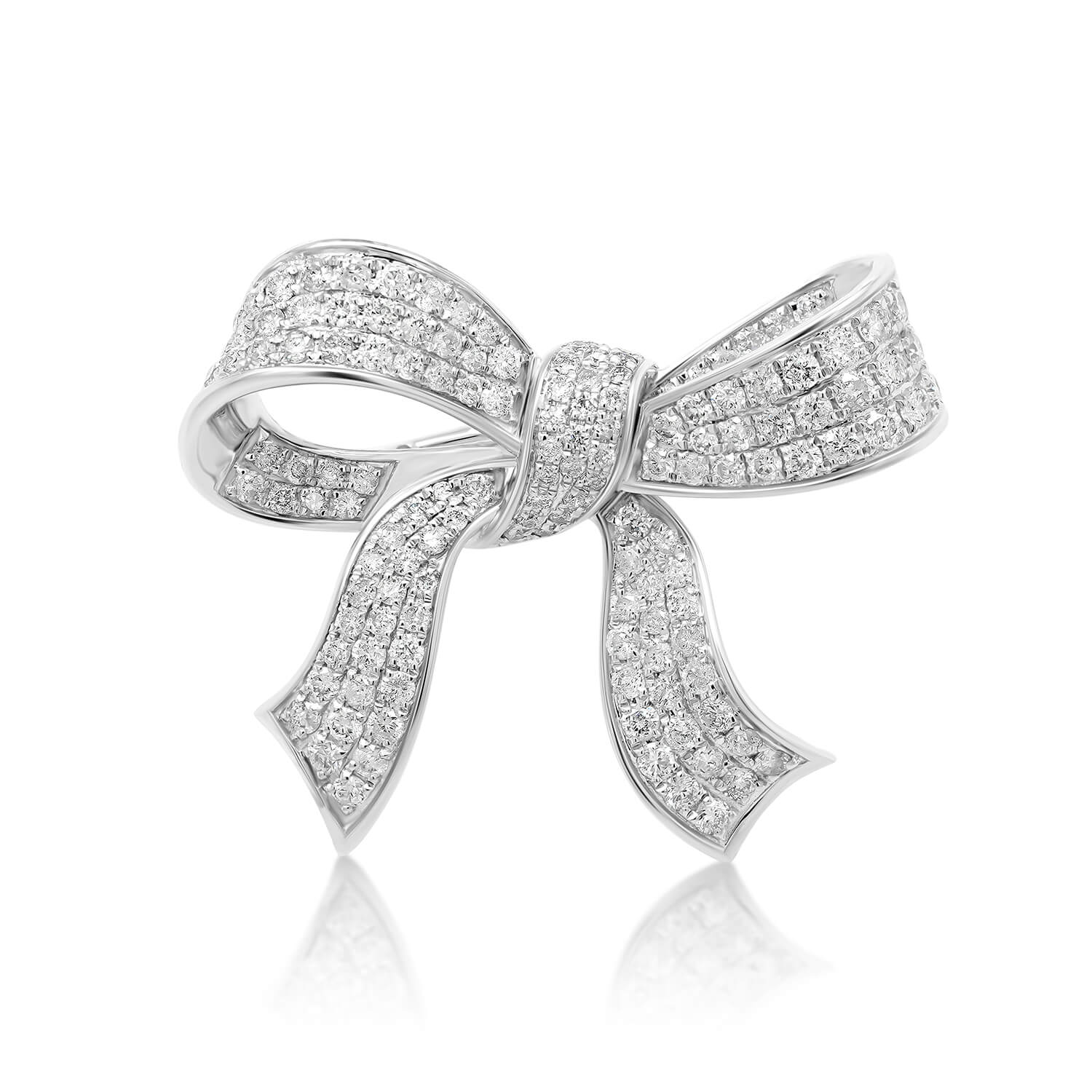 Broșă din aur alb de 18K cu Diamante naturale