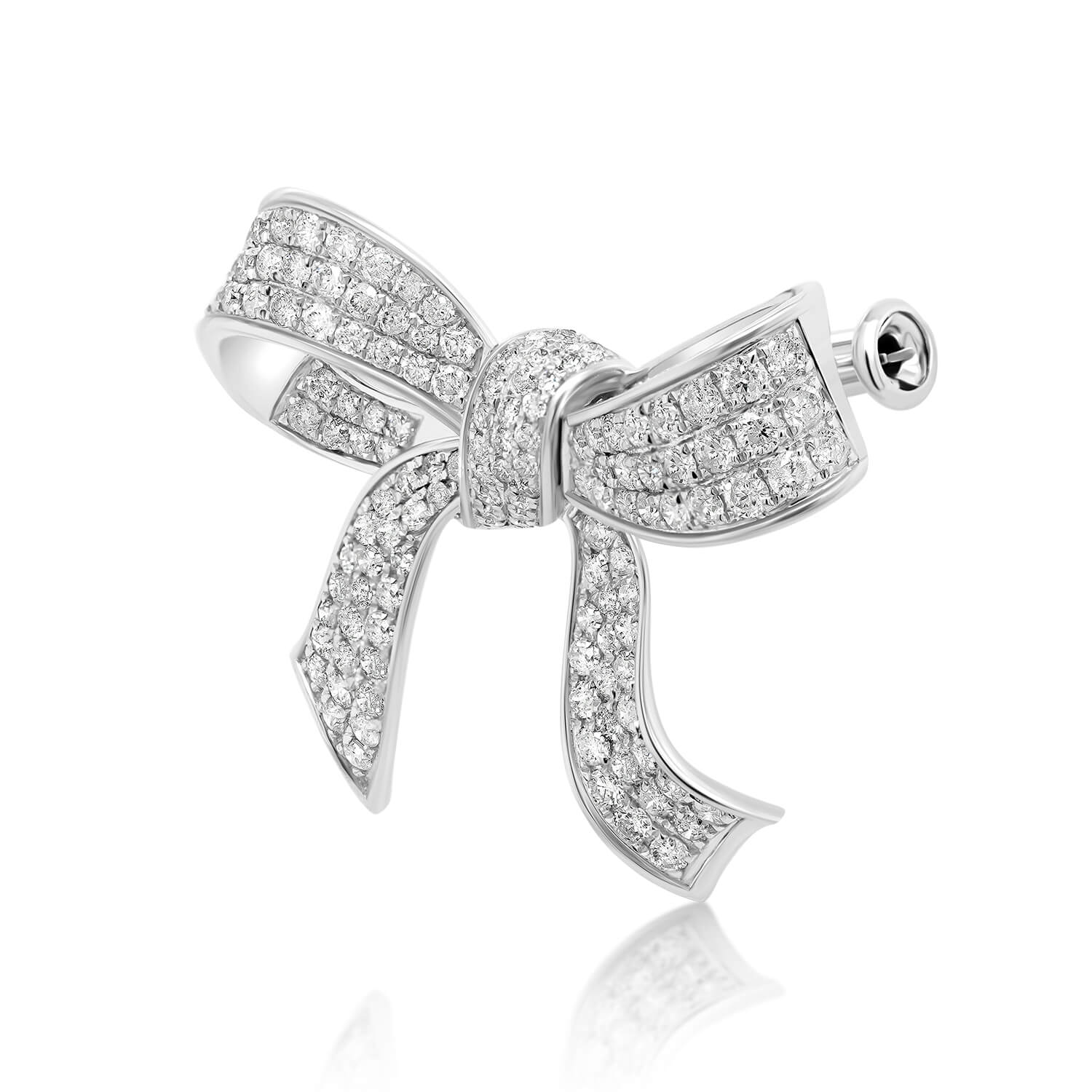 broșă din aur alb de 18K cu Diamante naturale  3