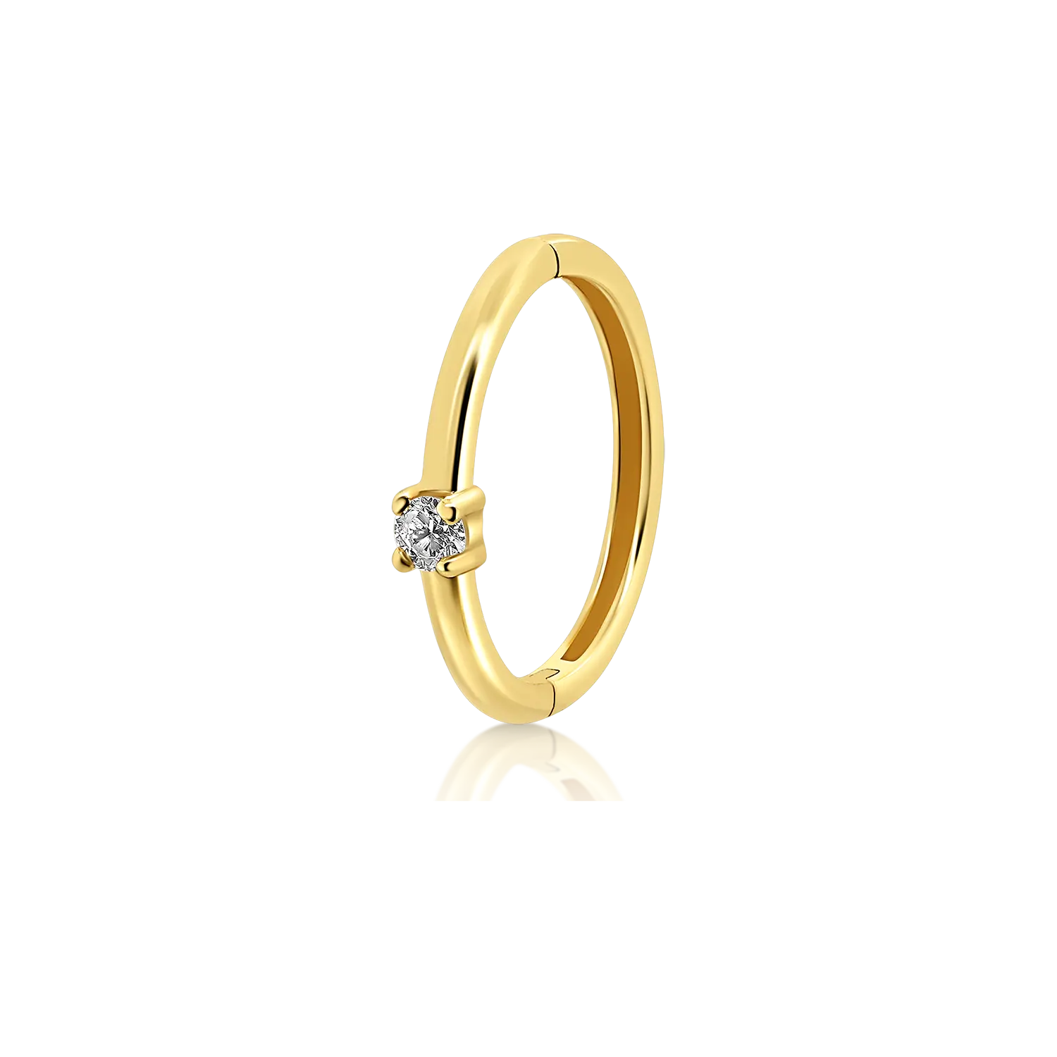 Cercel din aur galben de 14K cu Diamant natural